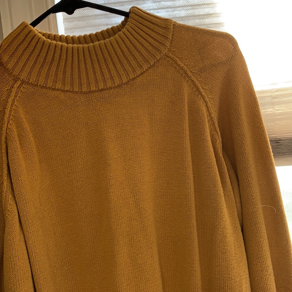 Mustard Yellow Mock Turtle Neck Fall Cozy Knit Sweater